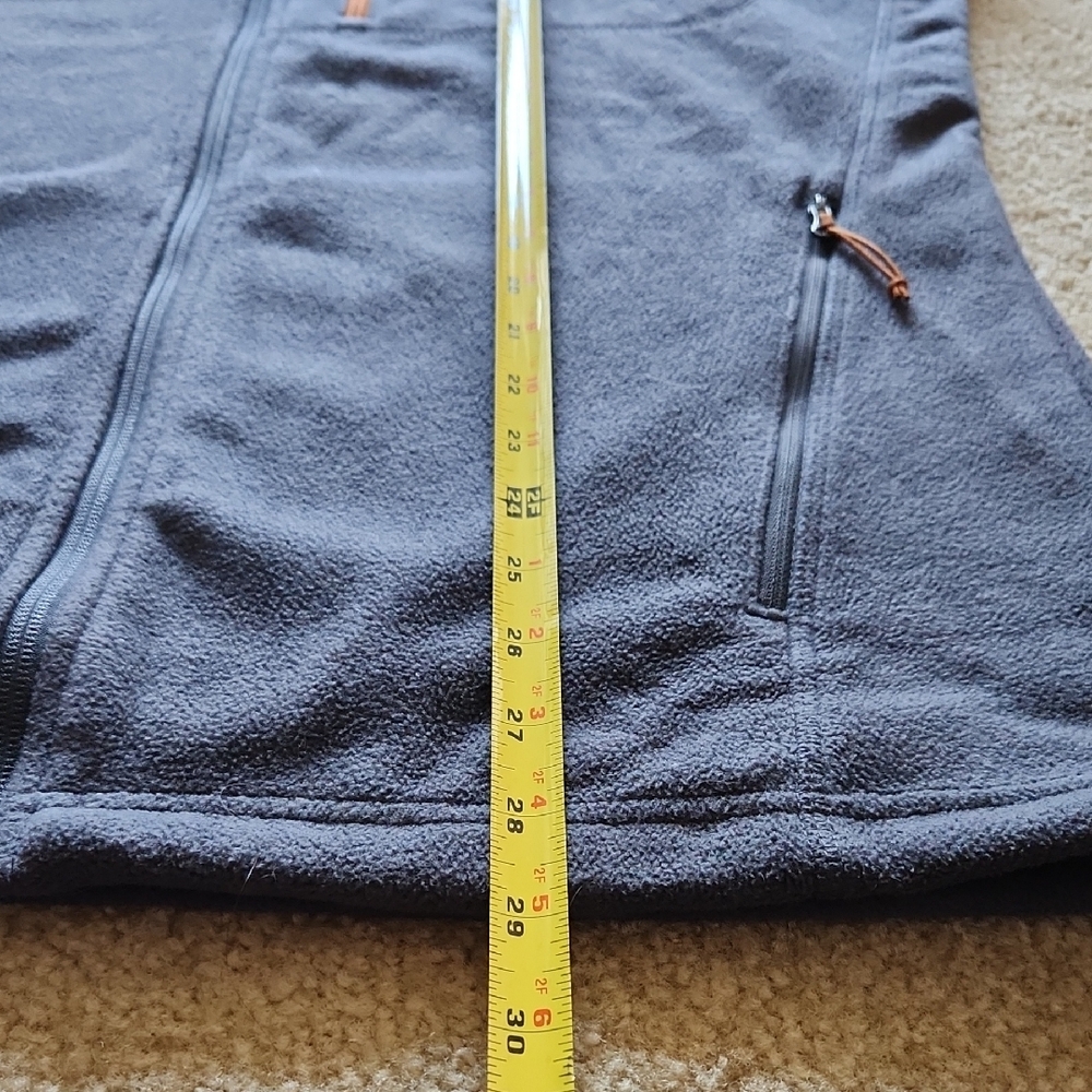 COLUMBIA Charcoal Grey Fleece Jacket Rustic Orange Details Men Sz M Gorpcore - Picture 10 of 16